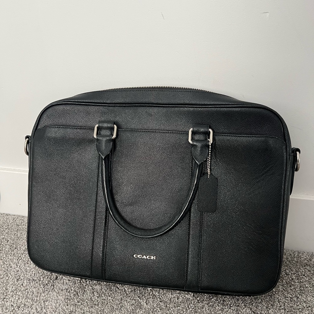 Coach Black Leather Men's Briefcase